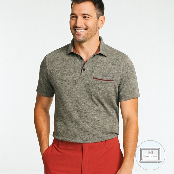 Champion Mens Performance Polo Shirt Short Sleeve Heather Gray Size XL - Picture 1 of 8